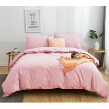 Conjunto de roupas de cama acolchoado de algodão Conjunto de roupas de cama rosa